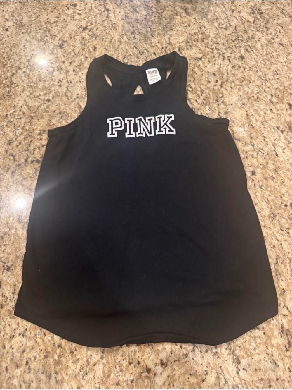 PINK Victoria's Secret Black Racerback Tank Top by PINK Victoria's Secret